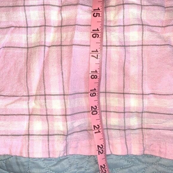 Pink Plaid Ruffle Sleeve Blouse XL By A New Day Lightweight Cotton Blend - Picture 9 of 10